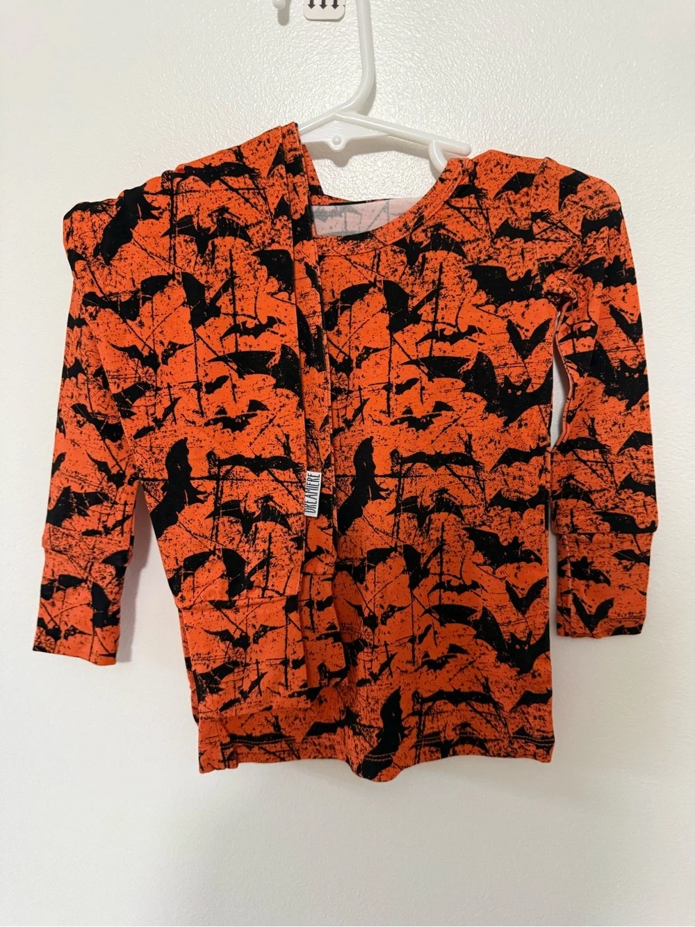 DREAMIERE Orange & Black Bats Bamboo Long Sleeve 2-Piece Set
